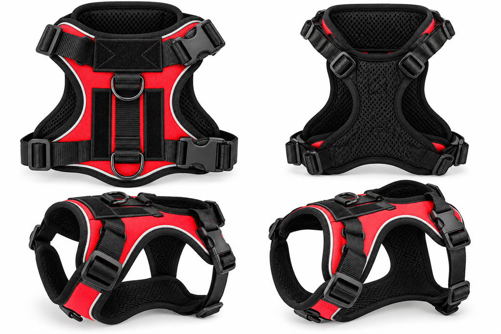 Adjustable Reflective Dog Vest Harness with Removable Patches