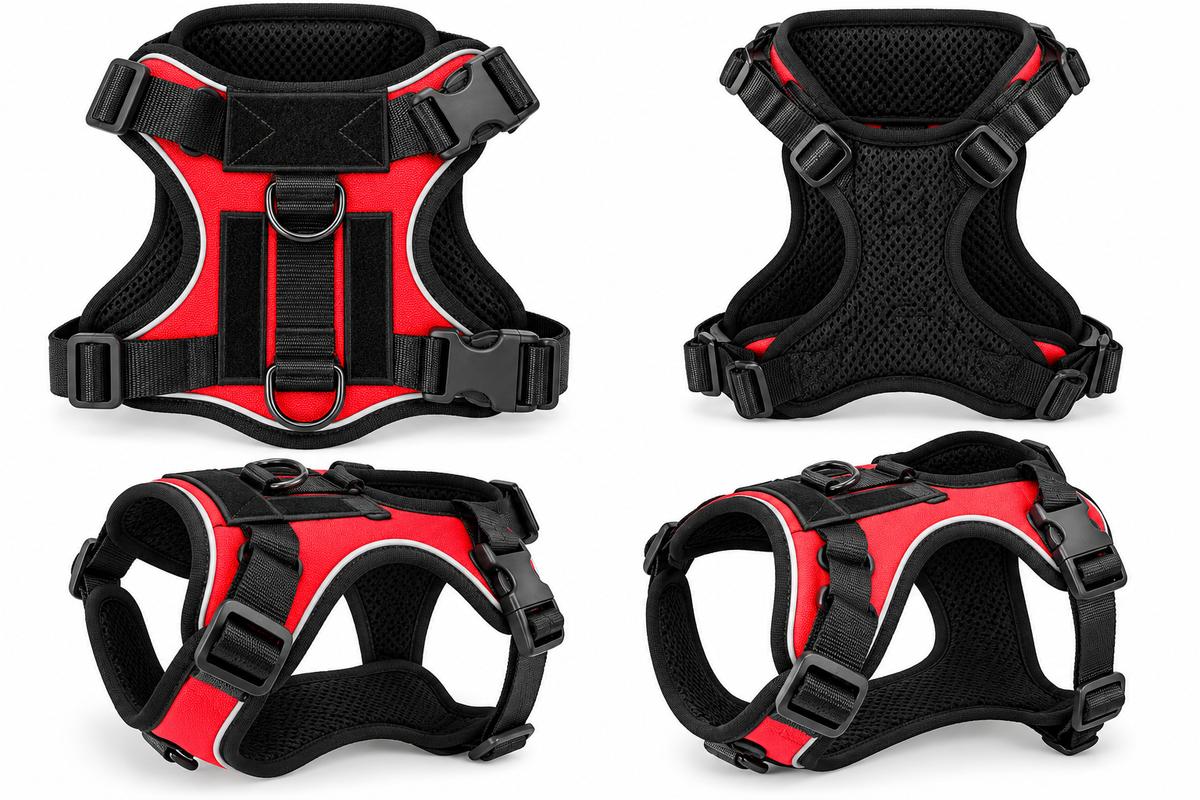 Adjustable Reflective Dog Vest Harness with Removable Patches